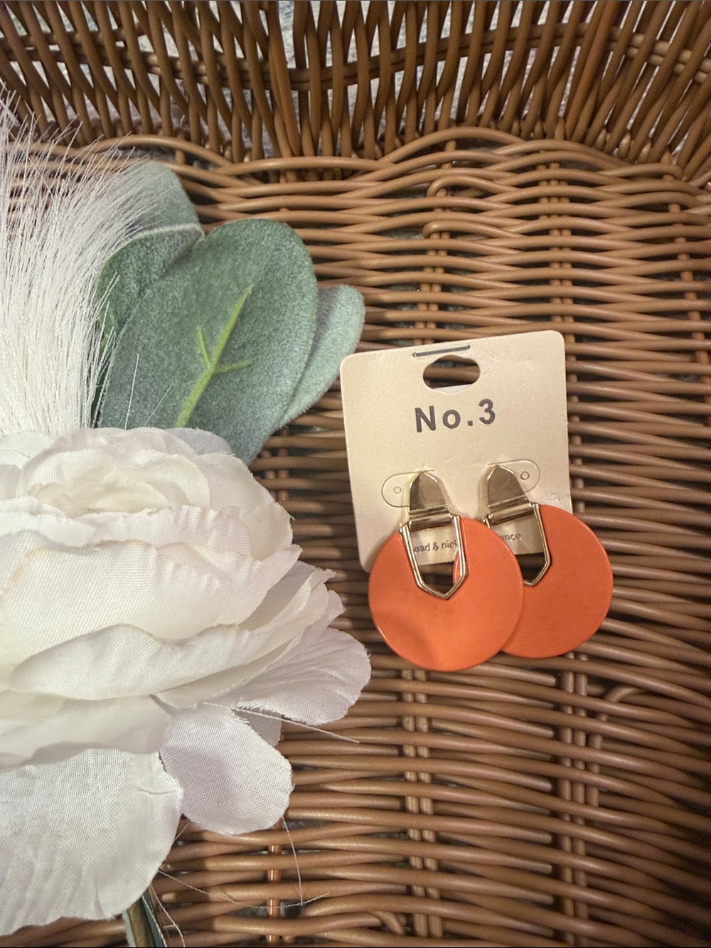 GOLD/ORANGE ROUND STATEMENT EARINGS - NWT